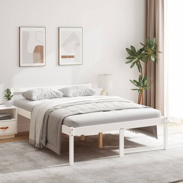 vidaXL Lit pour personne &acirc;g&eacute;e sans matelas 140x190 cm bois pin massif