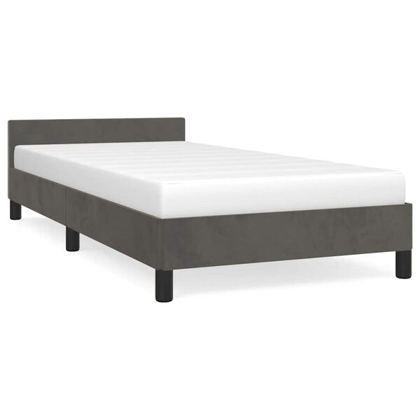 vidaXL Cadre de lit sans matelas gris fonc&eacute; 90x200 cm velours