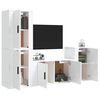 vidaXL Ensemble de meubles TV 4 pcs Blanc brillant Bois d'ingénierie