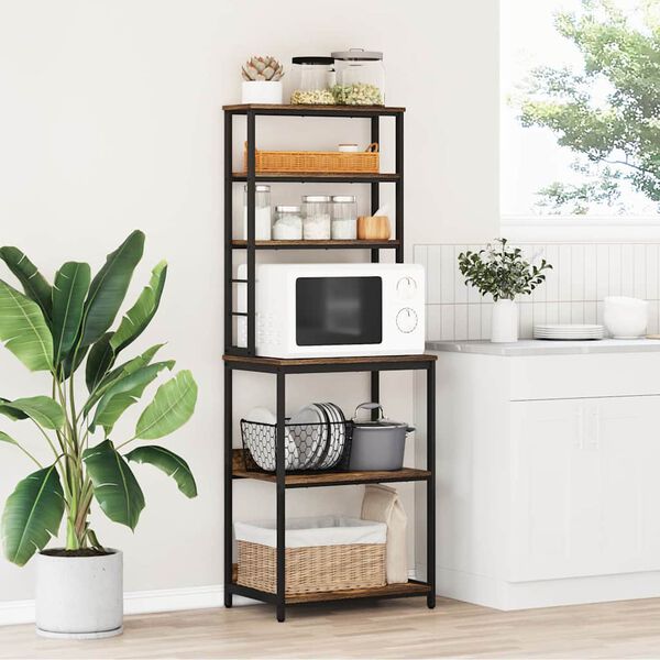 vidaXL &Eacute;tag&egrave;re de cuisine Ch&ecirc;ne fum&eacute; 60 x 40 x 168 cm