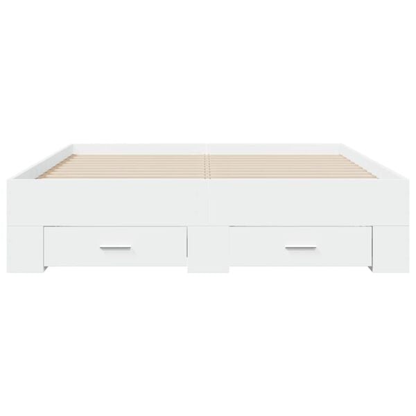 vidaXL Cadre de lit avec tiroirs sans matelas blanc 140x190 cm