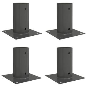 vidaXL Ancre ronde au sol 4 pcs Anthracite 15 x 15 x 15 cm m&eacute;tal