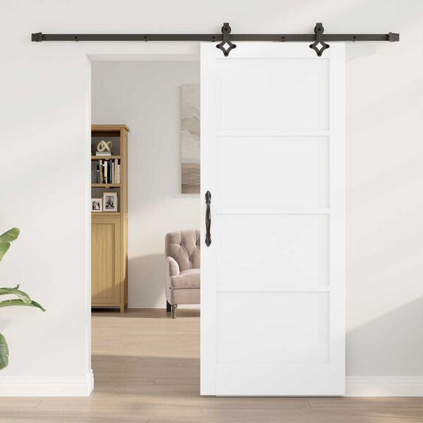 vidaXL Porte coulissante ORKDAL Blanc 83 x 202 cm Pin massif