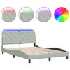 vidaXL Cadre de lit avec LED sans matelas gris clair 140x200cm velours