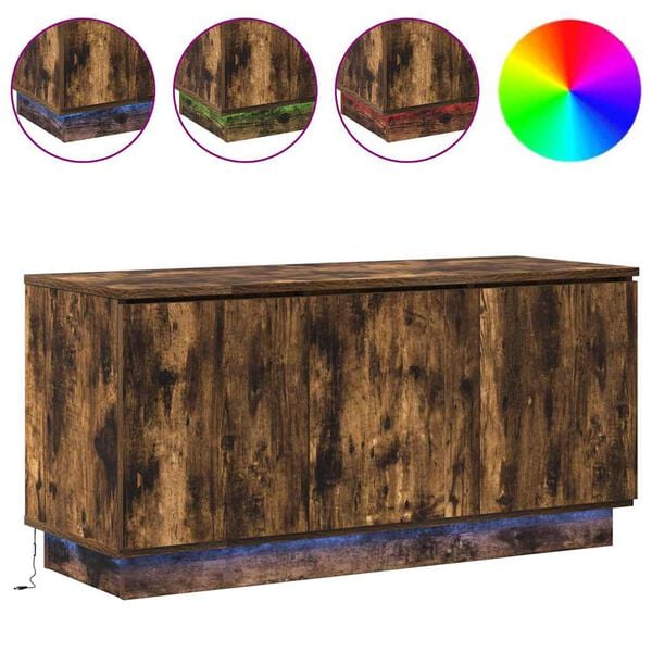 vidaXL Meuble TV Ch&ecirc;ne fum&eacute; 100 x 38 x 49 cm Bois d'ing&eacute;nierie