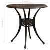 vidaXL Table de jardin Bronze 78x78x72 cm Aluminium coul&eacute;