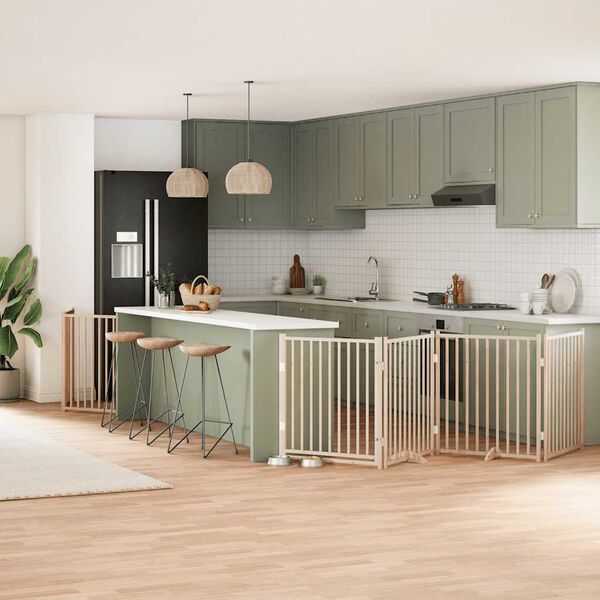 vidaXL Barri&egrave;re pour chien porte pliable 10 panneaux bois de peuplier