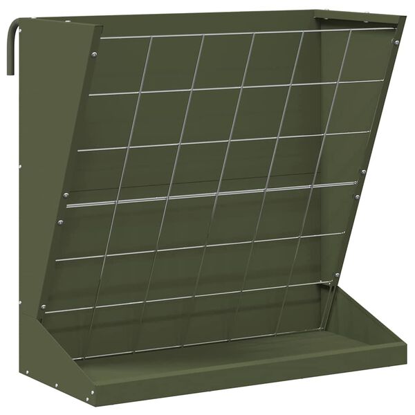 vidaXL Distributeur de Foin Vert olive 71 x 33 x 70 cm
