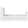vidaXL Lit bibliothèque sans matelas blanc 135x190 cm bois pin massif