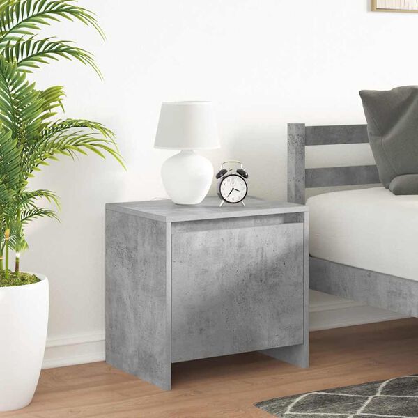 vidaXL Table de chevet gris b&eacute;ton 45x34x44,5 cm bois d'ing&eacute;nierie