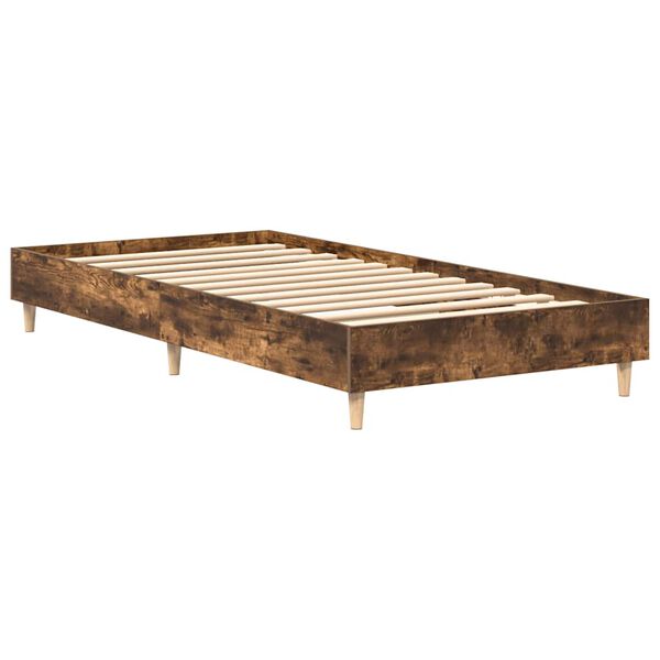 vidaXL Cadre de lit sans matelas ch&ecirc;ne fum&eacute; 90x190cm bois d'ing&eacute;nierie