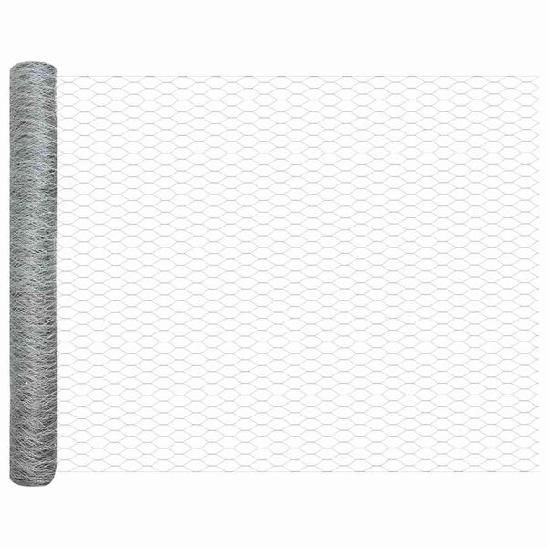 vidaXL Clôture hexagonale Argent 1.4 x 50 m Acier galvanisé