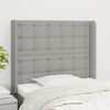 vidaXL T&ecirc;te de lit avec oreilles Gris clair 93x16x118/128 cm Tissu