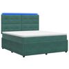 vidaXL Lit boxspring LED avec matelas Vert fonc&eacute; 180 x 200 cm Velours