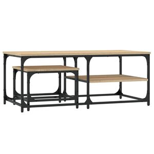 vidaXL Tables basses gigognes 2 pcs ch&ecirc;ne sonoma bois d'ing&eacute;nierie