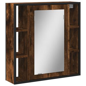 vidaXL Armoire &agrave; miroir de salle de bain ch&ecirc;ne fum&eacute; bois d&rsquo;ing&eacute;nierie