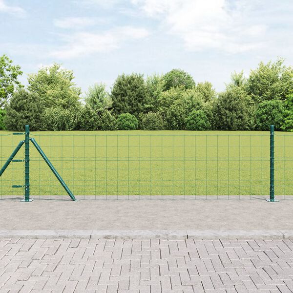 vidaXL Cl&ocirc;ture avec poteau Vert 0,4 x 10 m Acier et PVC