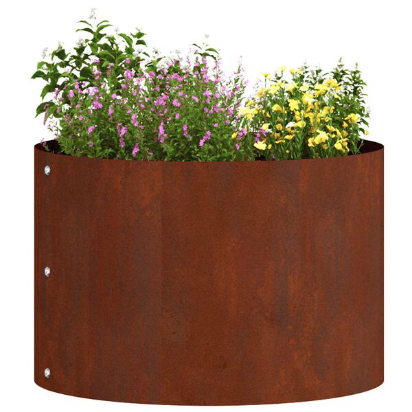 vidaXL Anneau de jardini&egrave;re Marron 30 x 30 x 20 cm Acier patin&eacute;