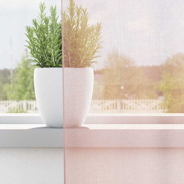 vidaXL Rideaux en voile avec passe-tringles 2 pcs rose clair