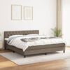 vidaXL Sommier &agrave; lattes de lit avec matelas Taupe 160x200 cm Tissu