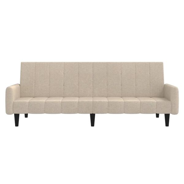 vidaXL Canap&eacute;-lit &agrave; 2 places Cr&egrave;me Tissu microfibre