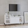 vidaXL Meuble TV Blanc brillant 100x35x55 cm Bois d'ingénierie