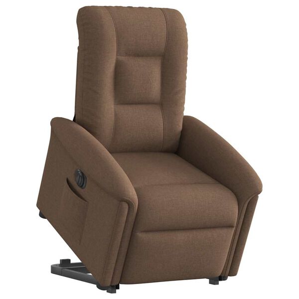 vidaXL Fauteuil inclinable électrique marron tissu
