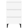 vidaXL Tables de chevet avec pieds en m&eacute;tal 2 pcs Blanc 40x35x69 cm