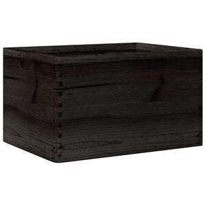 vidaXL Bo&icirc;te en bois avec poign&eacute;es noir 40x30x23 cm bois de pin massif