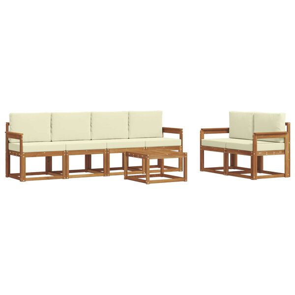 vidaXL Ensemble de canap&eacute;s d'ext&eacute;rieur 7 pcs Naturel et Cr&egrave;me