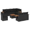 vidaXL Salon de jardin 9 pcs avec coussins noir r&eacute;sine tress&eacute;e