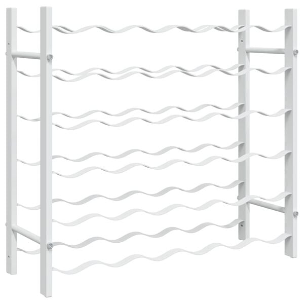 vidaXL Casier &agrave; bouteilles pour 36 bouteilles Blanc M&eacute;tal