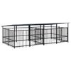 vidaXL Chenil d'ext&eacute;rieur avec toit pour chiens Acier 7,51 m&sup2;