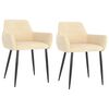 vidaXL Chaises &agrave; manger lot de 2 Cr&egrave;me Velours