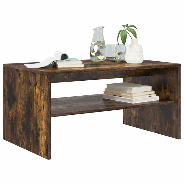 vidaXL Table basse Ch&ecirc;ne fum&eacute; 80 x 50 x 40 cm Bois d'ing&eacute;nierie