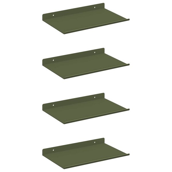 vidaXL &Eacute;tag&egrave;re flottante 4 pcs Vert olive 30 x 18 x 2,5 cm Acier