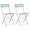vidaXL Chaise de jardin pliante 2 pc Menthe claire M&eacute;tal
