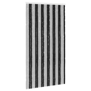 vidaXL Rideau anti-insectes en chenille Gris et Noir 118 x 220 cm