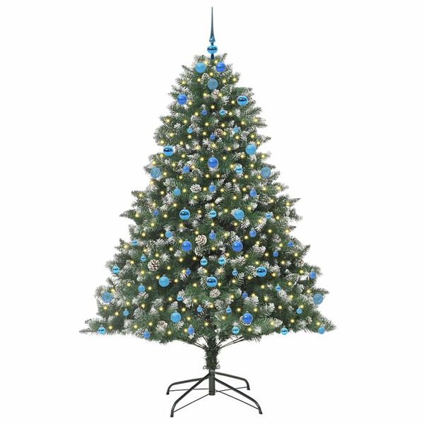 vidaXL Sapin de Noël artificiel Vert 210 cm PVC, plastique et acier