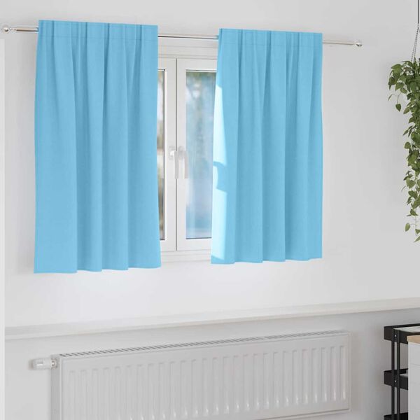 vidaXL Rideaux occultants avec anneaux 2 pcs Bleu clair 140 x 140 cm
