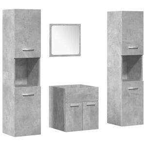 vidaXL Ensemble de meubles de salle de bain 4 pcs gris b&eacute;ton