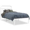 vidaXL Cadre de lit m&eacute;tal sans matelas avec t&ecirc;te de lit blanc 90x190cm