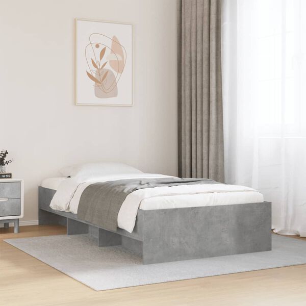 vidaXL Cadre de lit sans matelas gris béton 90x200cm bois d'ingénierie