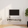 vidaXL Meuble TV mural Blanc brillant 120x23,5x90 cm Bois d&rsquo;ing&eacute;nierie