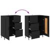 vidaXL Haut Armoire 2 pcs Ch&ecirc;ne noir Bois Agglom&eacute;r&eacute; et Verre