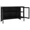 vidaXL Buffet Noir 105x35x70 cm Acier et verre