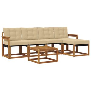 vidaXL Ensemble de canap&eacute;s d'ext&eacute;rieur 6 pcs Naturel et Beige