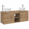 vidaXL Ensemble d'armoire de salle de bain 3 pc Ch&ecirc;ne artisanal