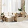 vidaXL Salon de jardin avec coussins 7 pcs beige r&eacute;sine tress&eacute;e