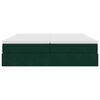 vidaXL Cadre de lit ottoman avec matelas vert fonc&eacute; 200x200 cm velours